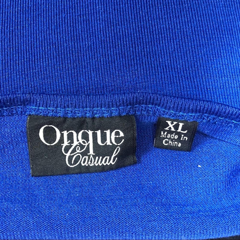 Onque Casual Royal Blue Celtic Print Blouse size XL - Picture 9 of 10